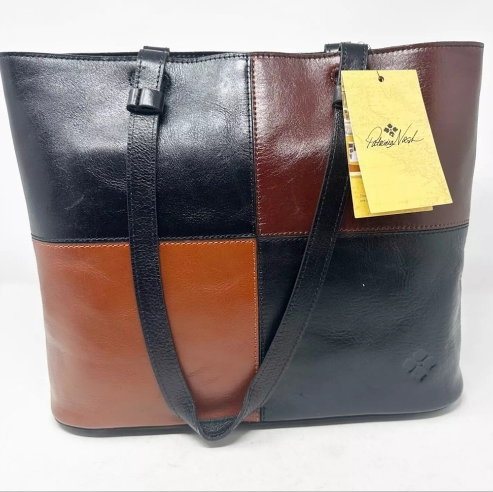 NWT BEAUTIFUL ❤️ PATRICIA NASH DANVILLE LEATHER COLOR BLOCK TOTE PURSE